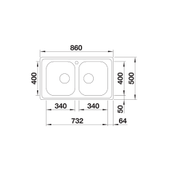 BLANCO DINAS 8 Stal szczotkowana odwracalny 523377